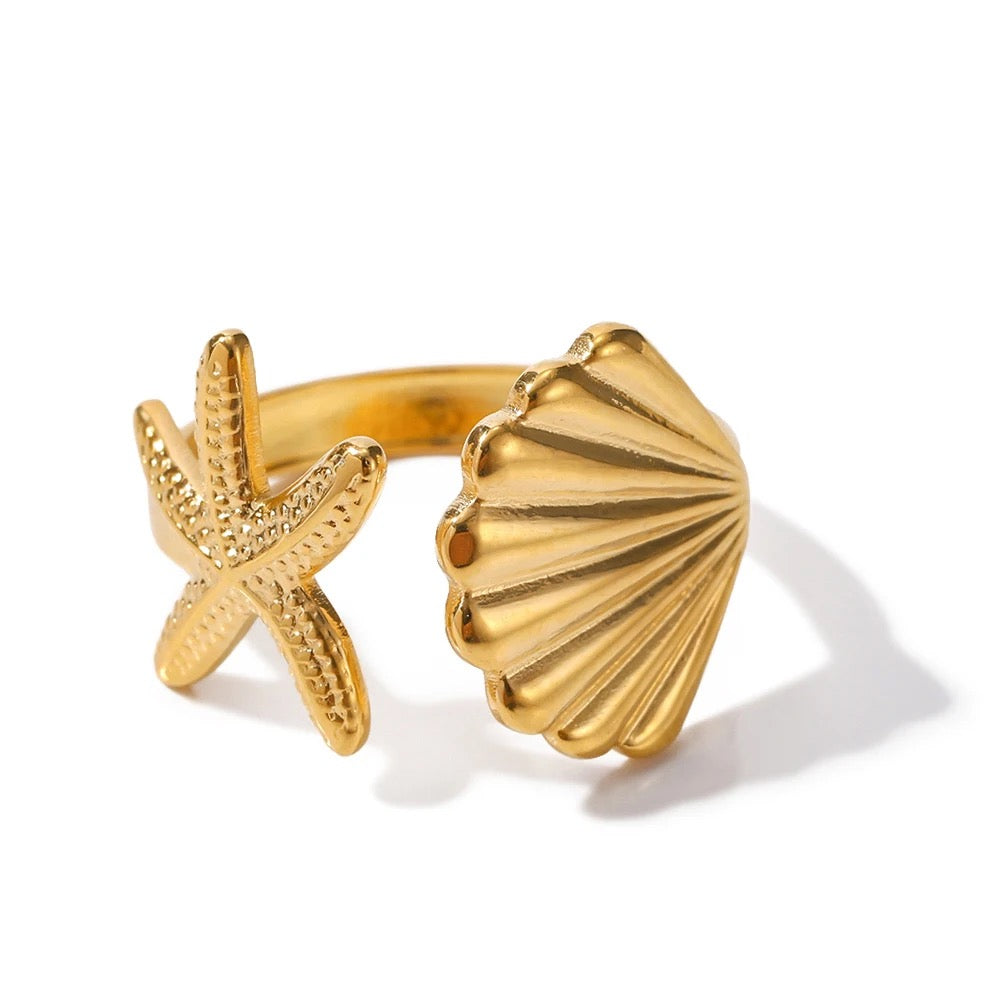 By the Sea Adjustable Gold Ring