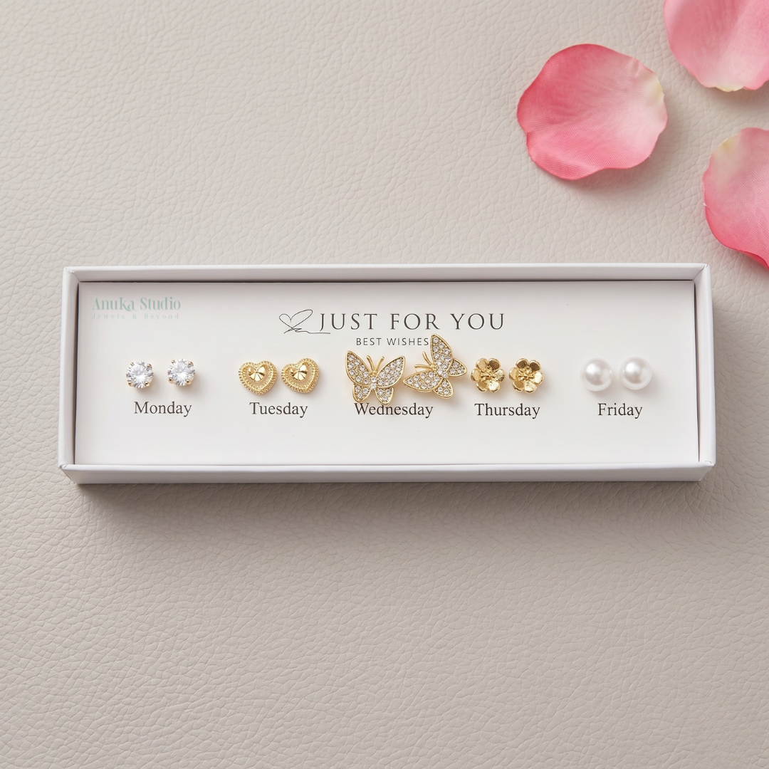 5 Pairs Anti Tarnish Earrings Combo 2