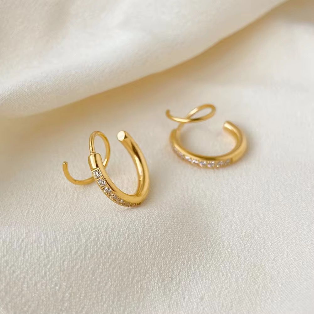 Fake Piercing Double Hoop Earrings
