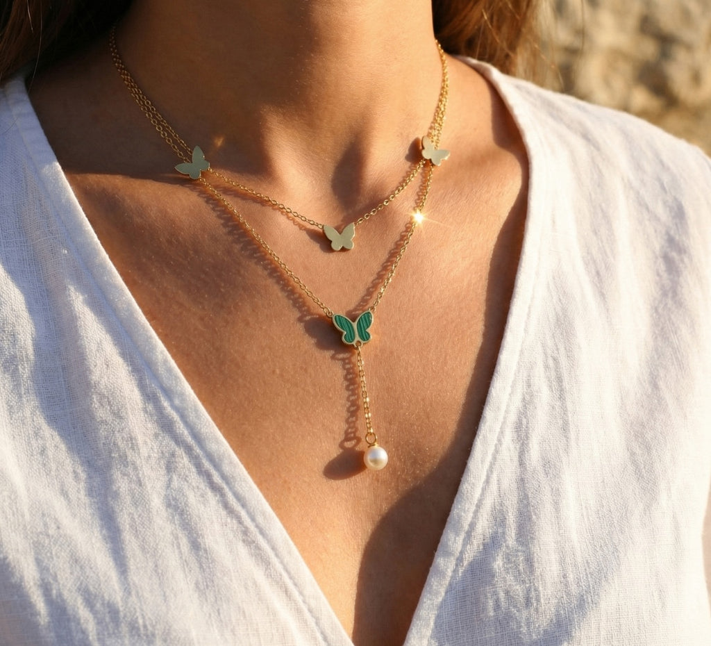 Butterfly Dual Chain Neckalce