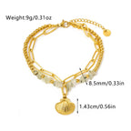 Luxe Layers Bracelet - Natural Stones, 18k Gold Plated, Charm