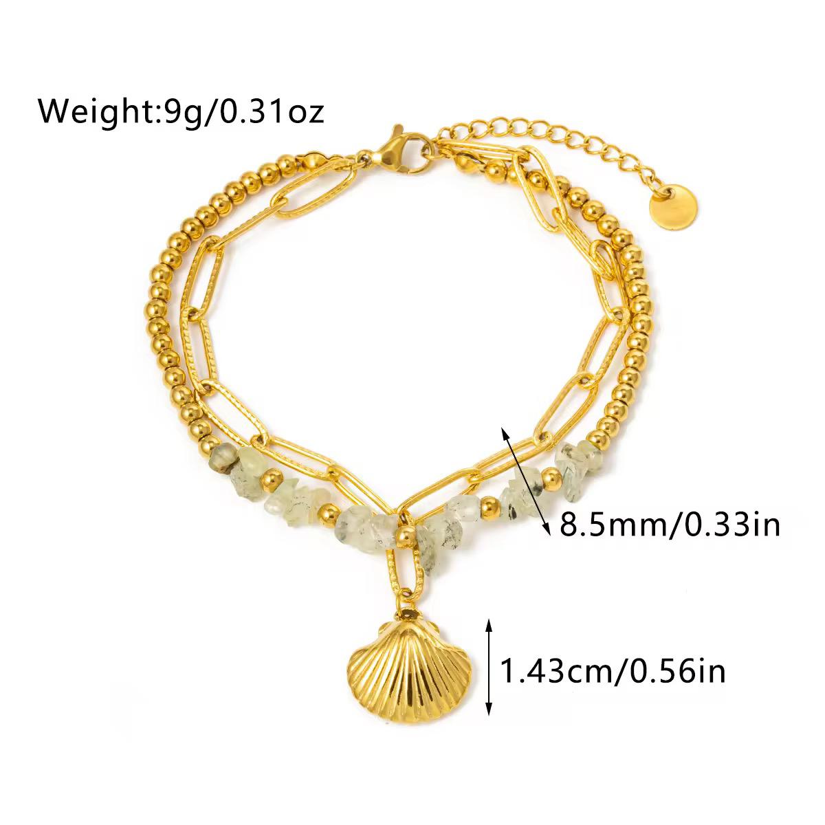 Luxe Layers Bracelet - Natural Stones, 18k Gold Plated, Charm