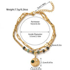 Luxe Layers Bracelet - Natural Stones, 18k Gold Plated, Charm
