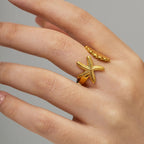 By the Sea Adjustable Gold Ring