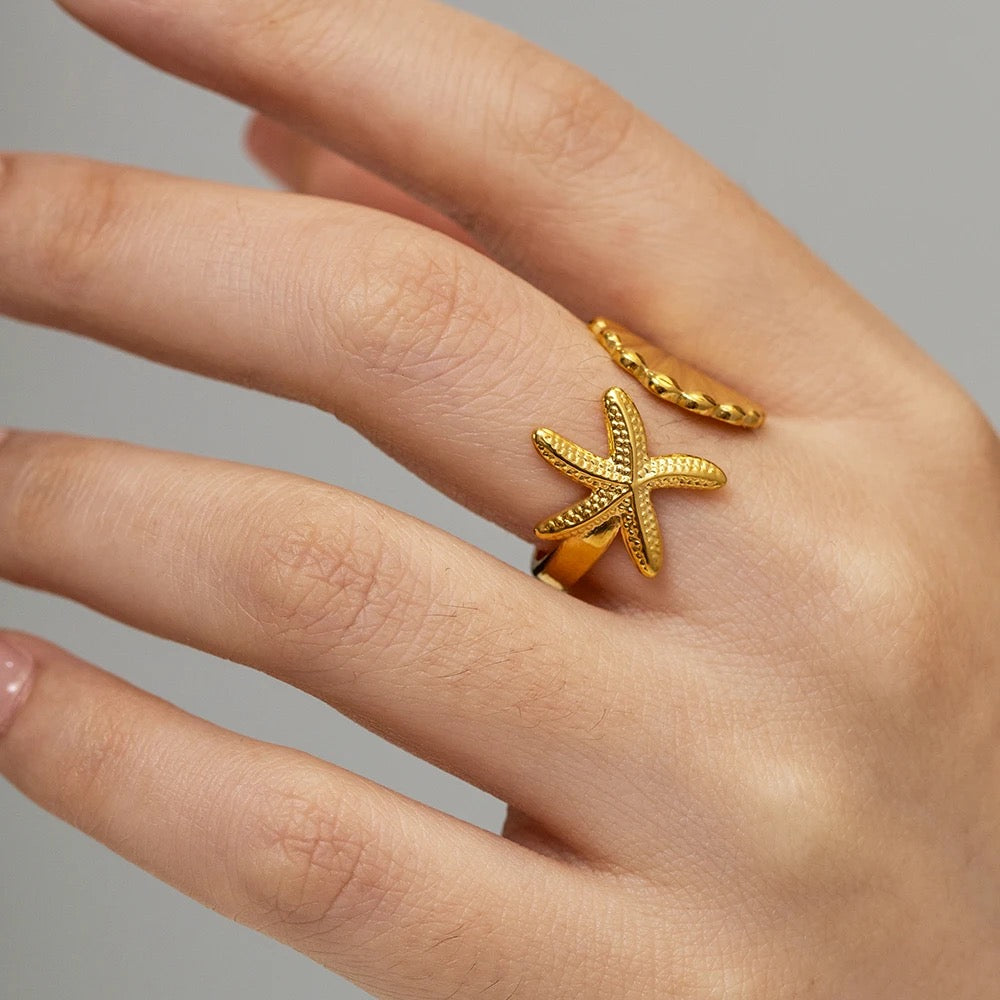 By the Sea Adjustable Gold Ring