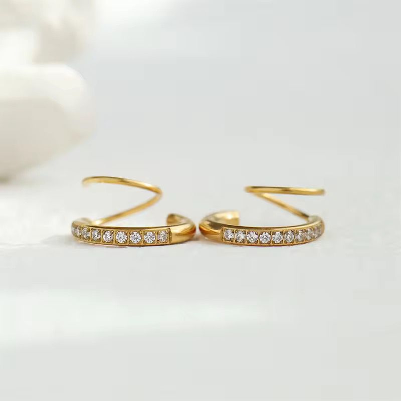 Fake Piercing Double Hoop Earrings