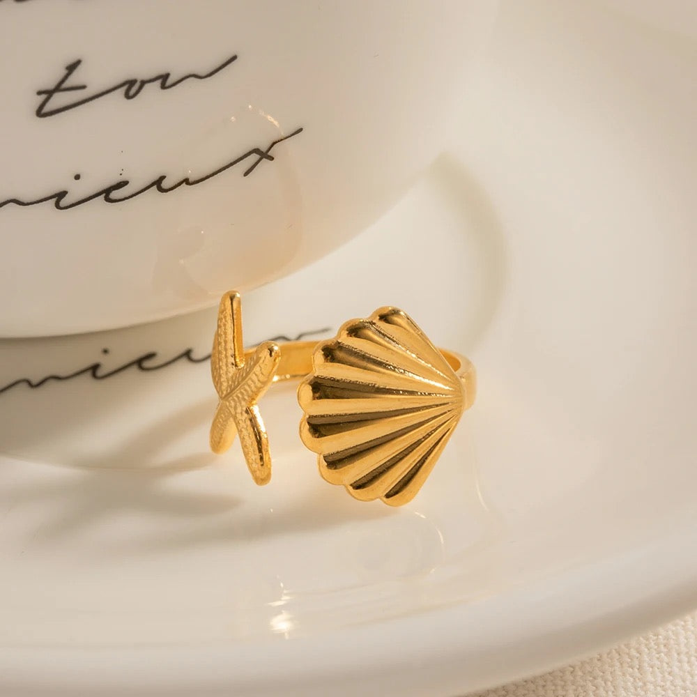 By the Sea Adjustable Gold Ring