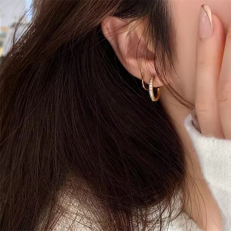 Fake Piercing Double Hoop Earrings
