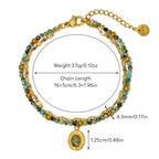 Luxe Layers Bracelet - Natural Stones, 18k Gold Plated, Charm