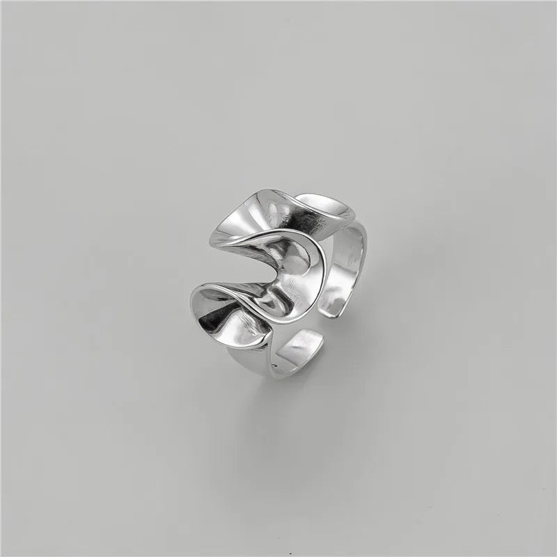 Swirly Silver Statement Ring