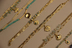 Luxe Layers Bracelet - Natural Stones, 18k Gold Plated, Charm