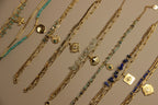 Luxe Layers Bracelet - Natural Stones, 18k Gold Plated, Charm