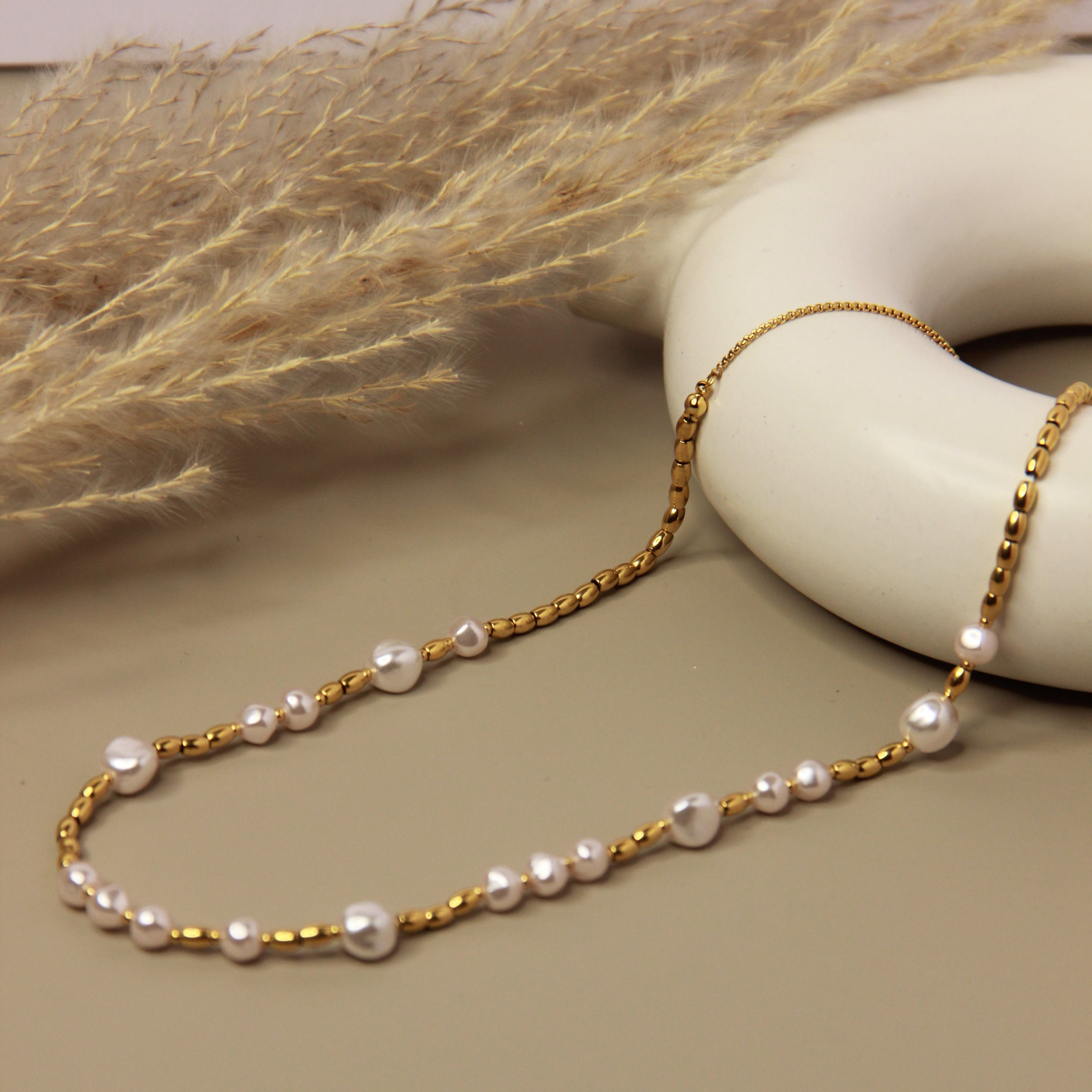 Aurora Pearl Bead Necklace
