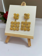 Checkered Danglers - Anuka StudioEarrings