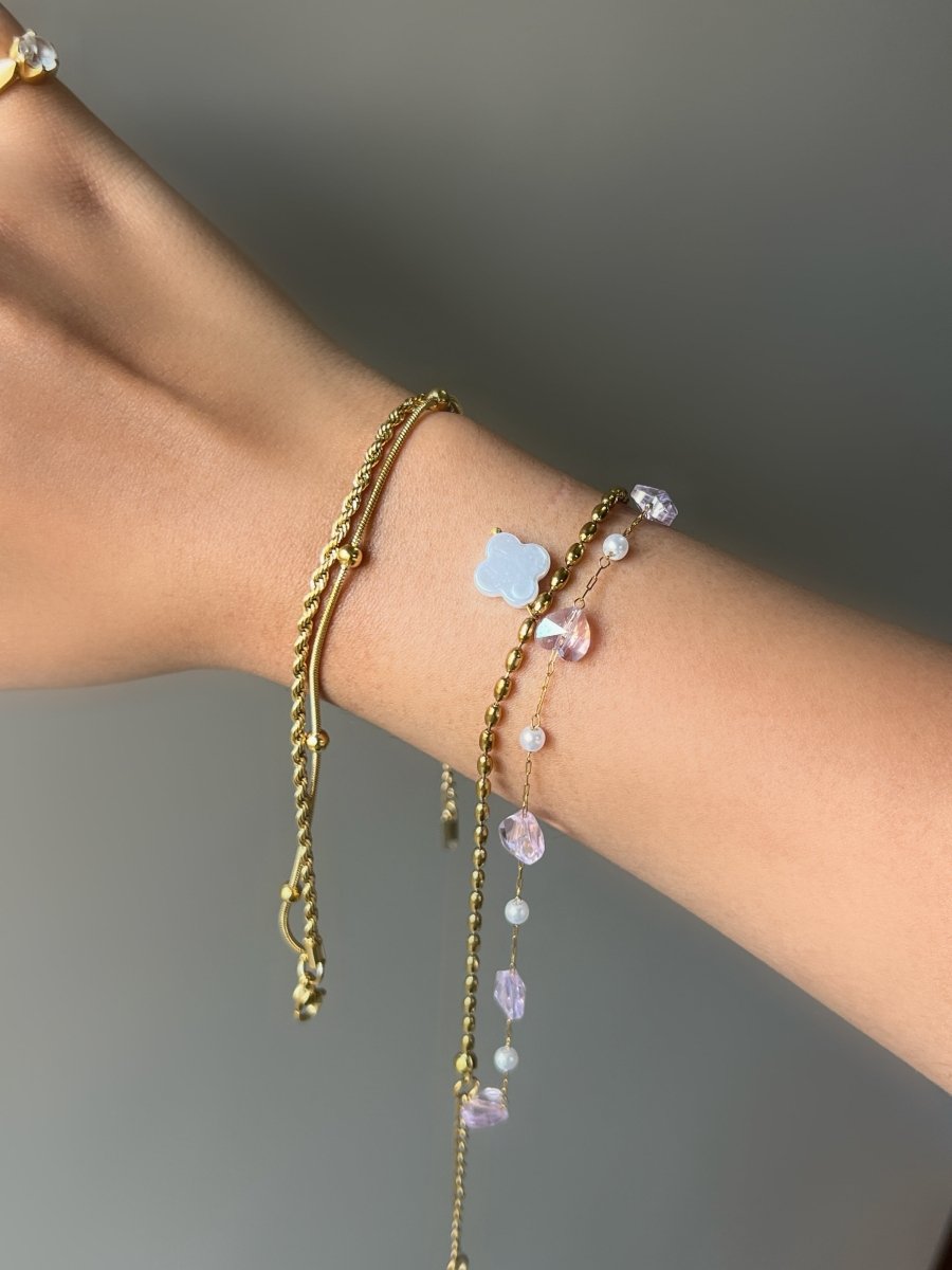 Crystal Clover Bracelet (Pink) - Anuka StudioBracelets