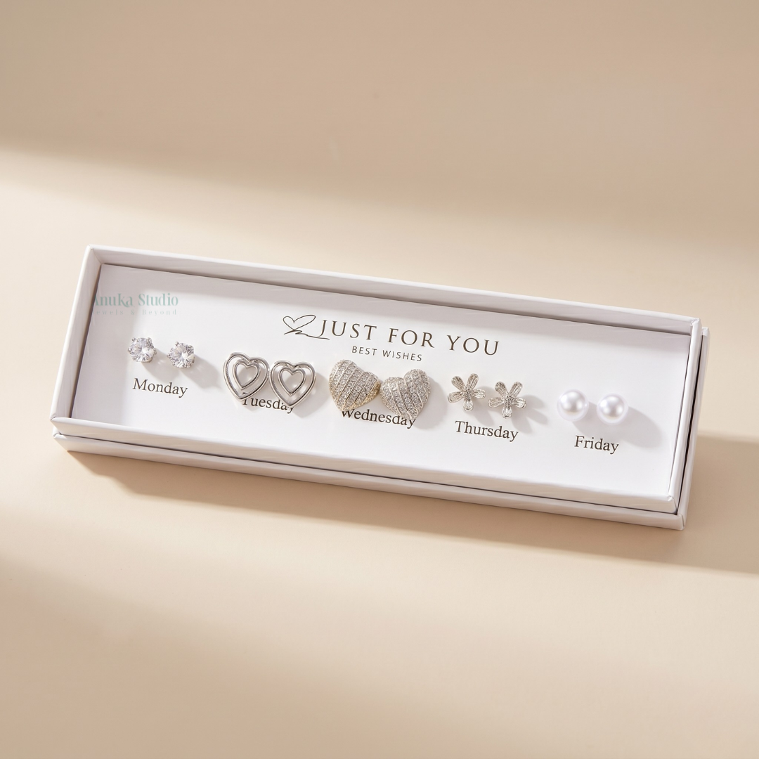 5 Pairs Anti Tarnish Earrings Combo 6