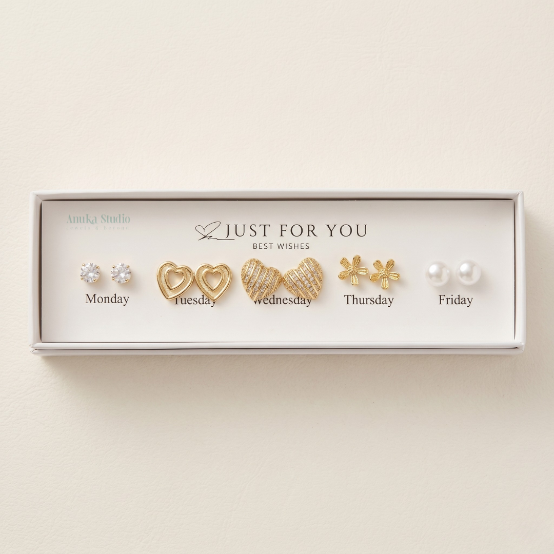 5 Pairs Anti Tarnish Earrings Combo 5
