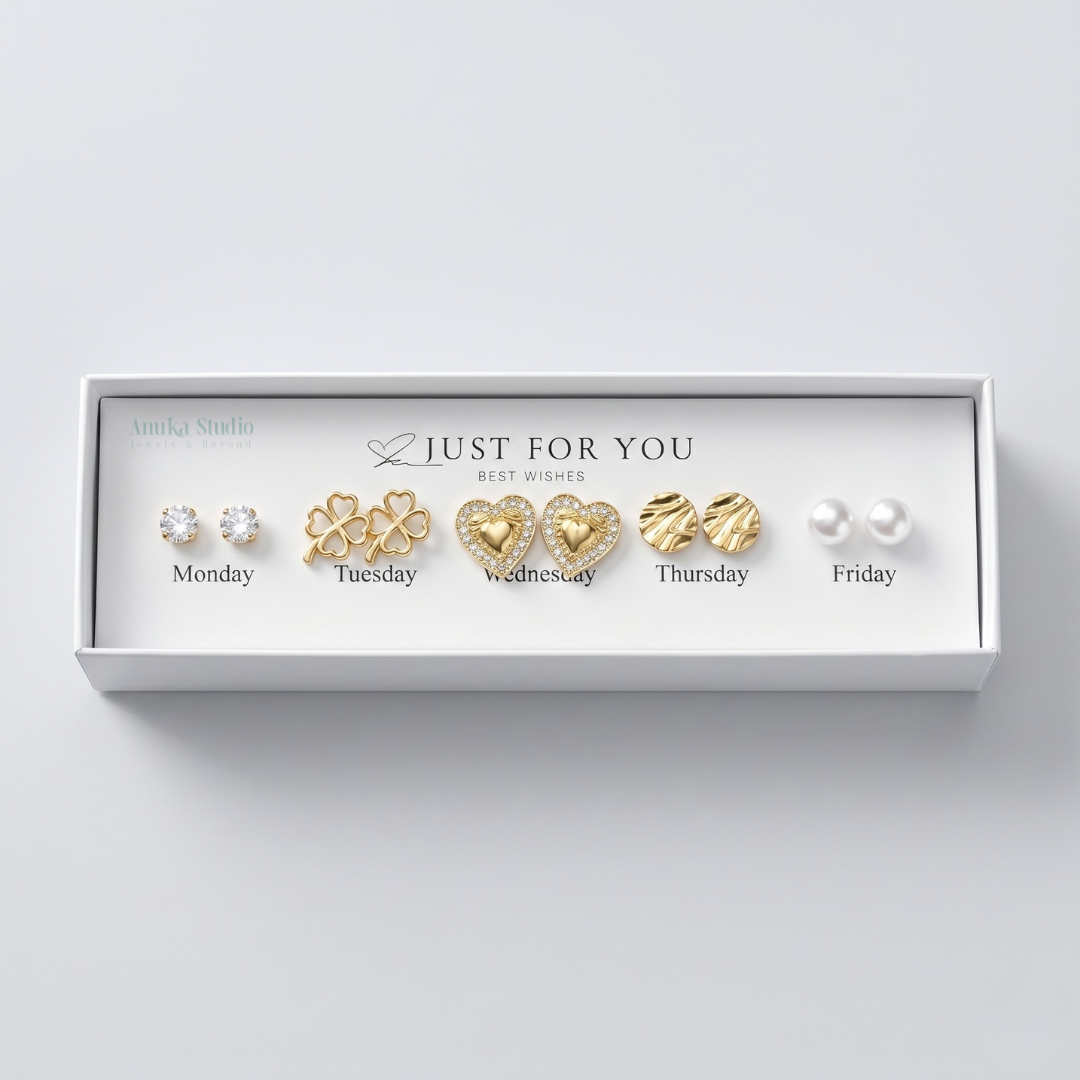 5 Pairs Anti Tarnish Earrings Combo 8