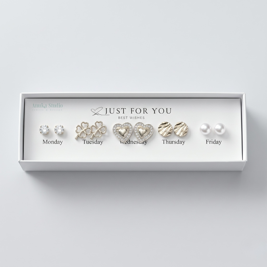 5 Pairs Anti Tarnish Earrings Combo 9