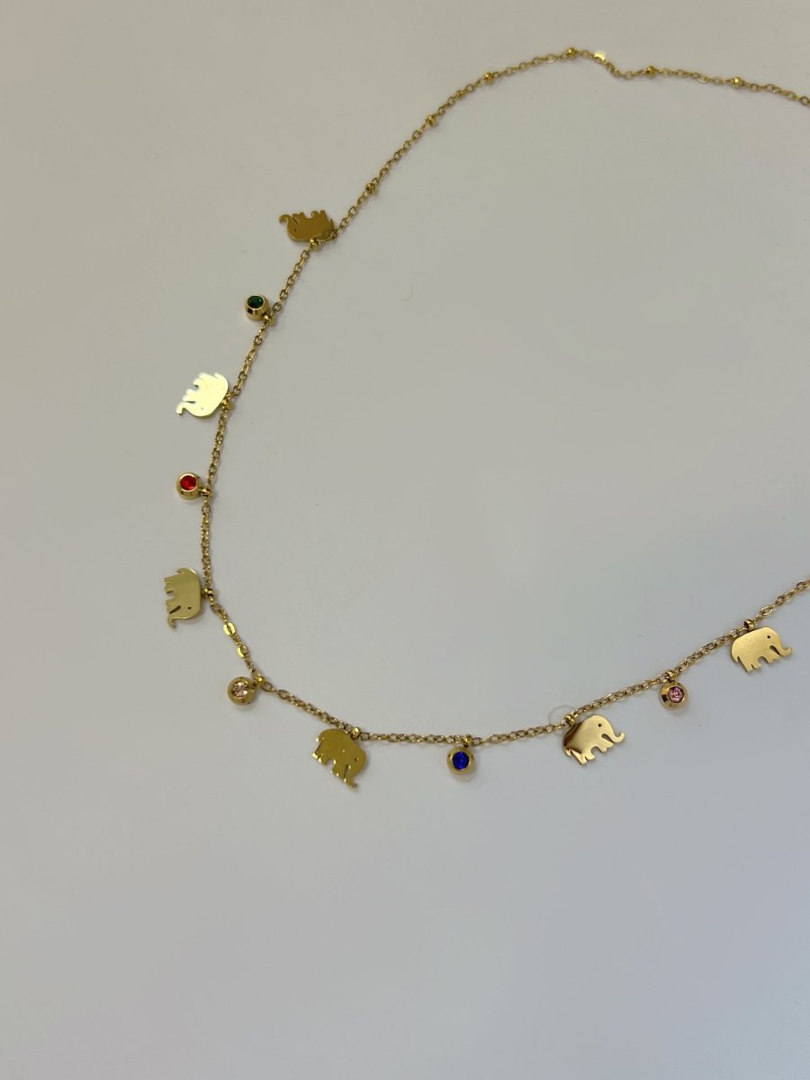 Elephant Multi Color Charm Necklace - Anuka StudioNecklace