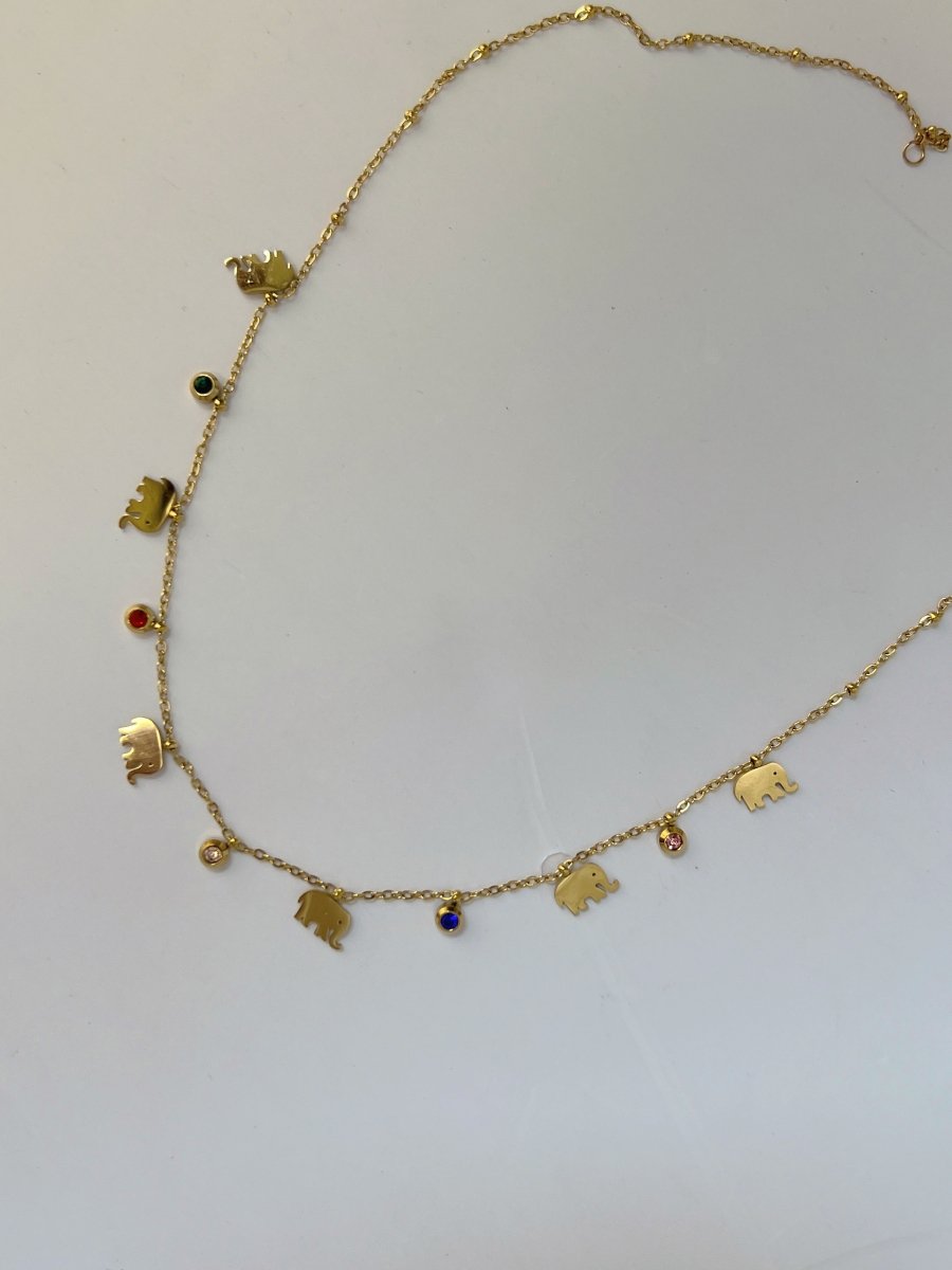 Elephant Multi Color Charm Necklace - Anuka StudioNecklace