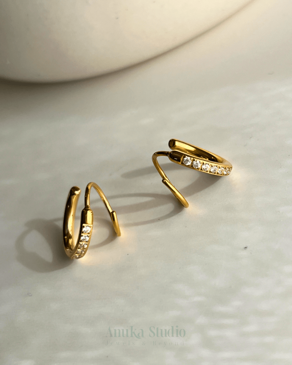 Faux Double Hoop Earrings - Anuka StudioEarrings