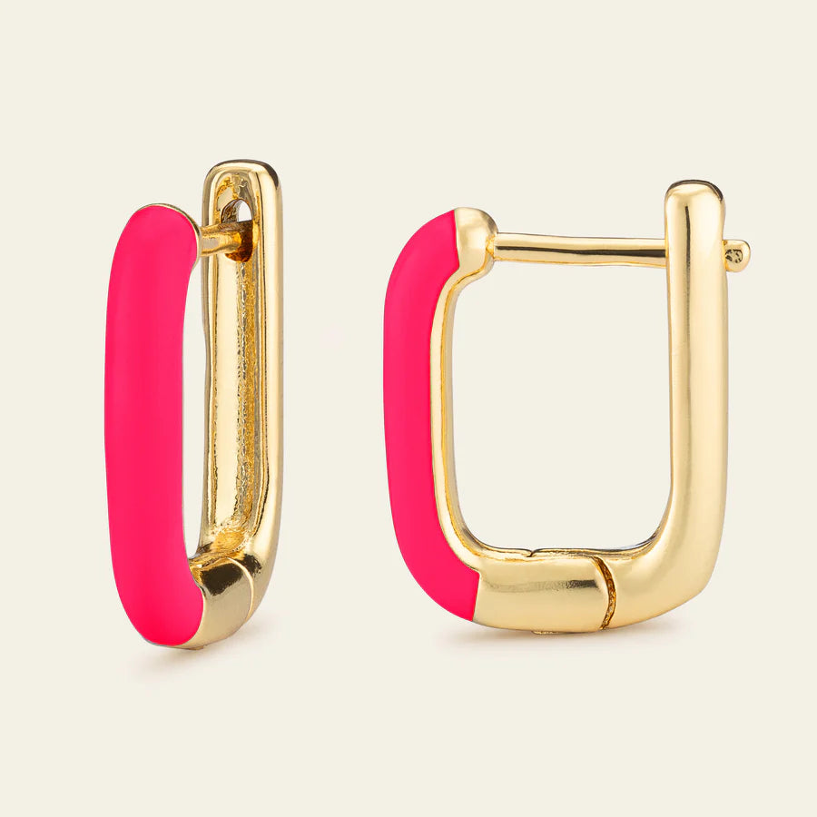 Pink Huggies Hoop Earrings