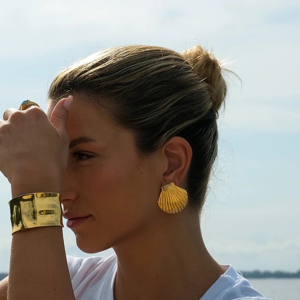 Shell Statement Stud Earrings - Anuka StudioEarrings