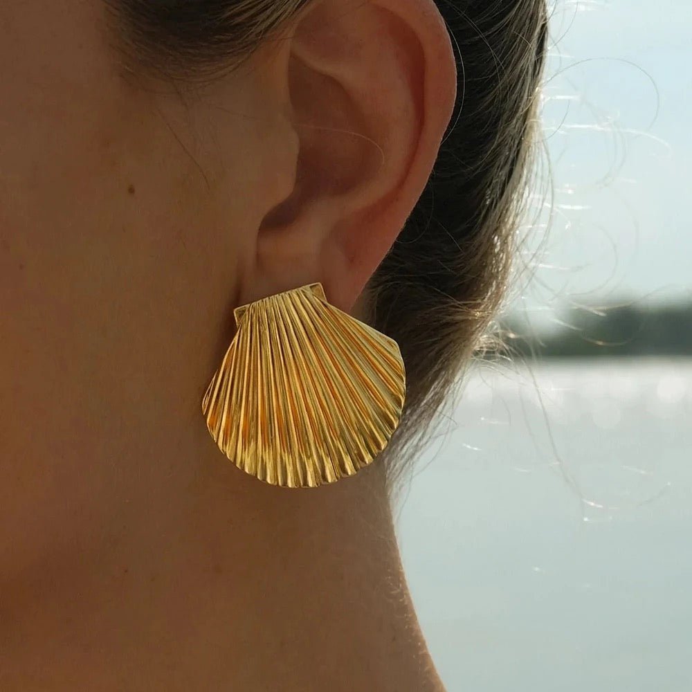 Shell Statement Stud Earrings - Anuka StudioEarrings
